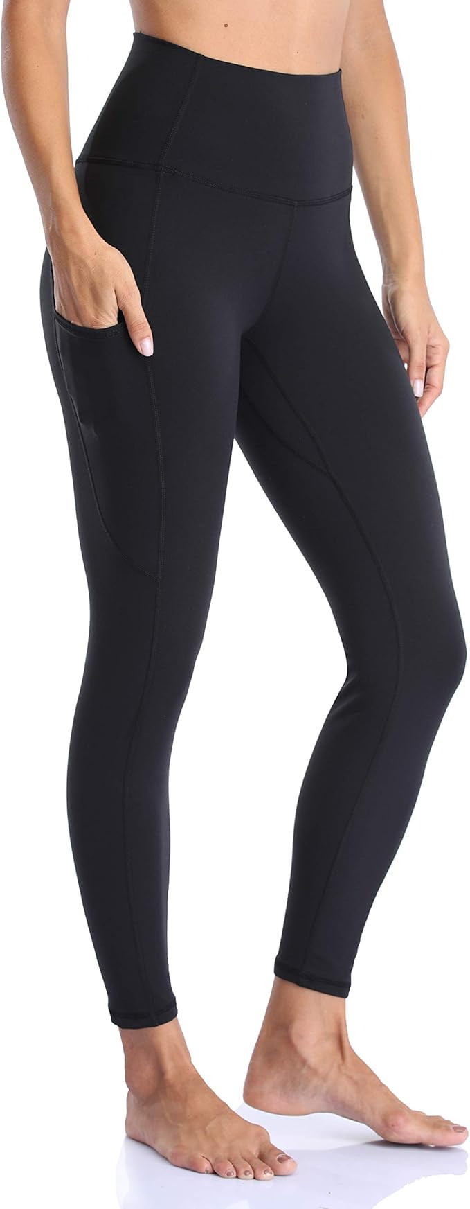 YUNOGA Women's High Waist Buttery Soft Athletic Yoga Pants 25" Inseam Leggings with Pockets | Amazon (US)