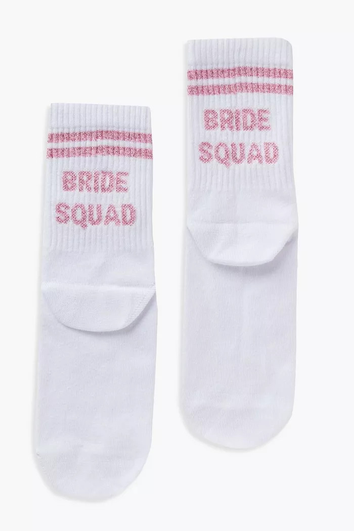 Bride Squad Slogan Sock | Boohoo.com (UK & IE)