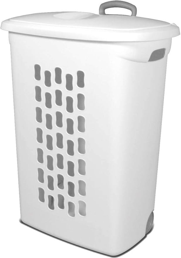 Sterilite Ultra Wheeled Laundry Hamper with Lid, Handle and Wheels for Easy Rolling of Clothes to... | Amazon (US)