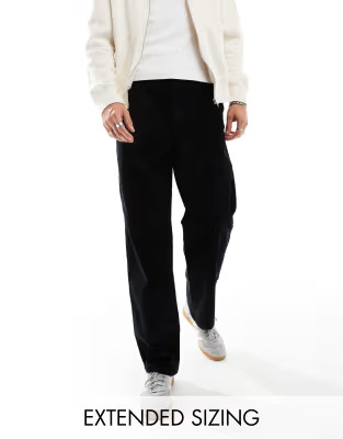 ASOS DESIGN baggy fit corduroy pants in black | ASOS (Global)