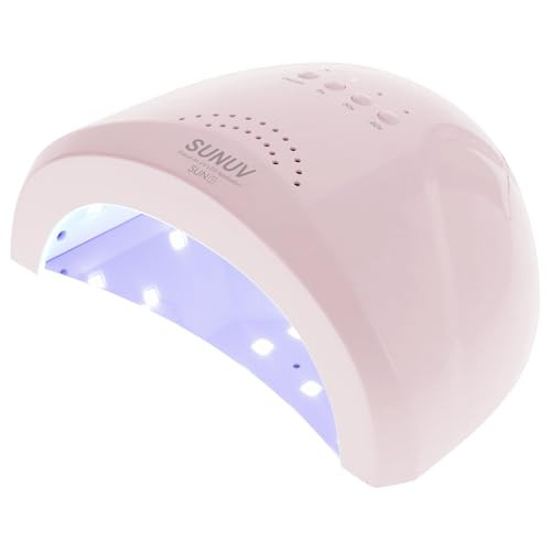 SUNUV 48W UV Light for Gel Nails, UV Dryer for Gel Polish with 3 Timer Settings Professional LED Nail Lamp Art Tools Auto Sensor SUNone Pink | Amazon (US)