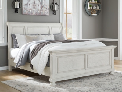 Robbinsdale King Sleigh Bed, Antique White | Ashley Homestore