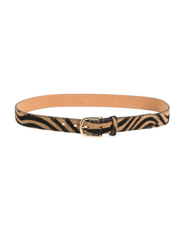 Made In Italy Leather Zebra Belt | TJ Maxx