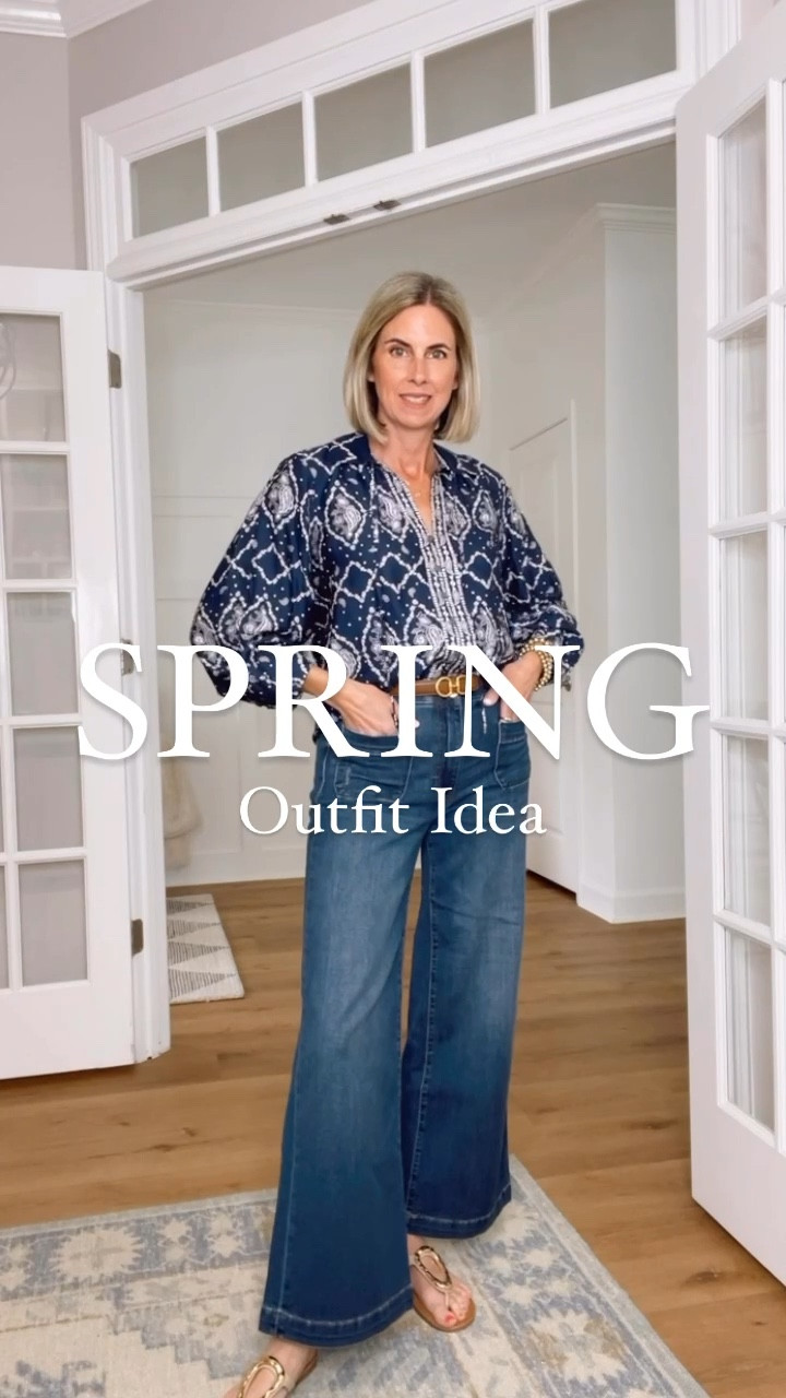 50% off top - Spring outfit idea
I love the style and print of this top! So cute for spring. Wearing an xs. 
Wide leg jeans dark denim. Also cute with white jeans. 

#workwear 
#loveloft #springoutfits 

#LTKWatchNow #LTKStyleTip #LTKWorkwear