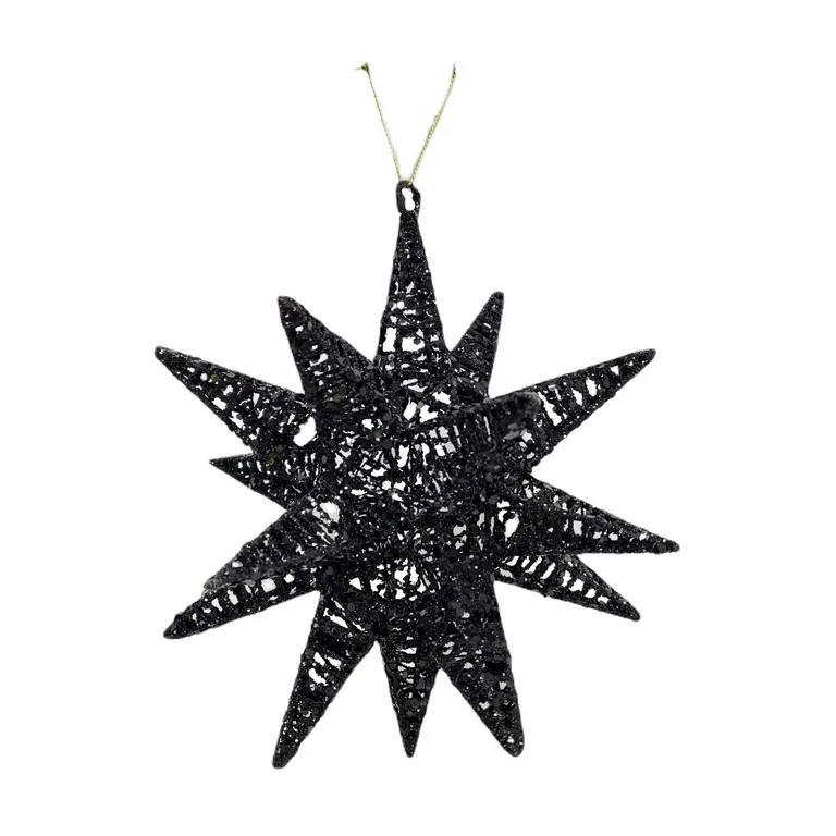 Holiday Time Black Star Metal Decorative Accent Jumbo Christmas Ornament, 8.5", 3.4 | Walmart (US)
