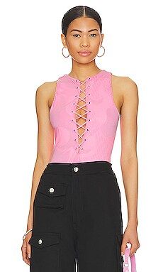 AFRM Sefia Bodysuit in Candy Pink from Revolve.com | Revolve Clothing (Global)