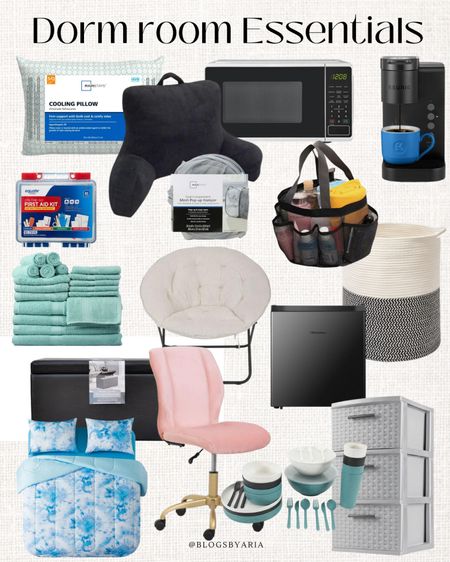 Dorm room essentials from Walmart! If you’re sending your kid off to college in a few weeks Walmart has everything you need to set up their dorm room right! 

twin xl bedding set
Mini fridge
Microwave
Coffee maker
Bath towel set
First aid kit 
Desk chair
Shower caddy
Bed rest pillow
Drawer storage
Pop up hamper
Storage ottoman 



#LTKBacktoSchool #LTKhome #LTKU