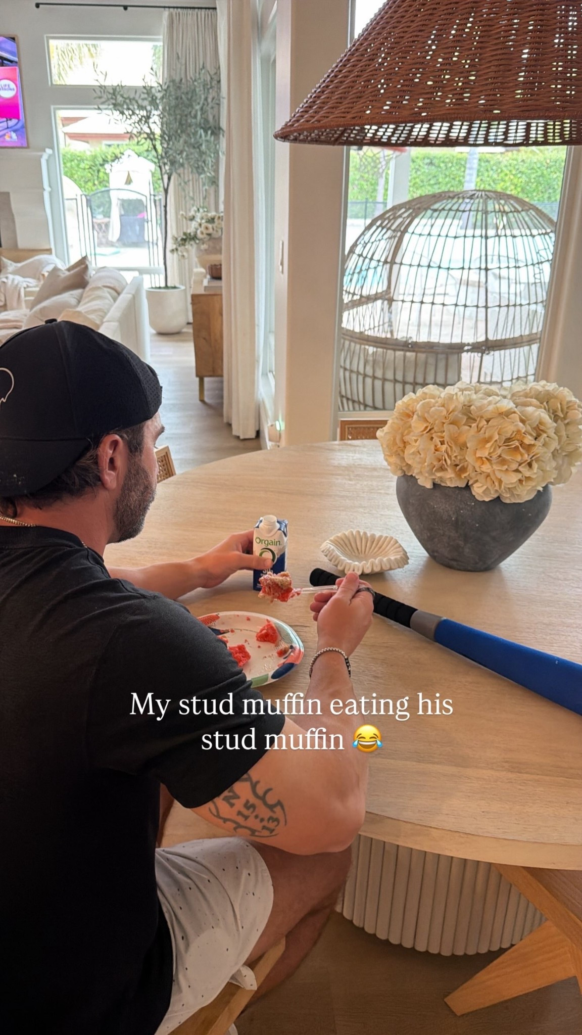 My stud muffin eating his stud muffin 😂