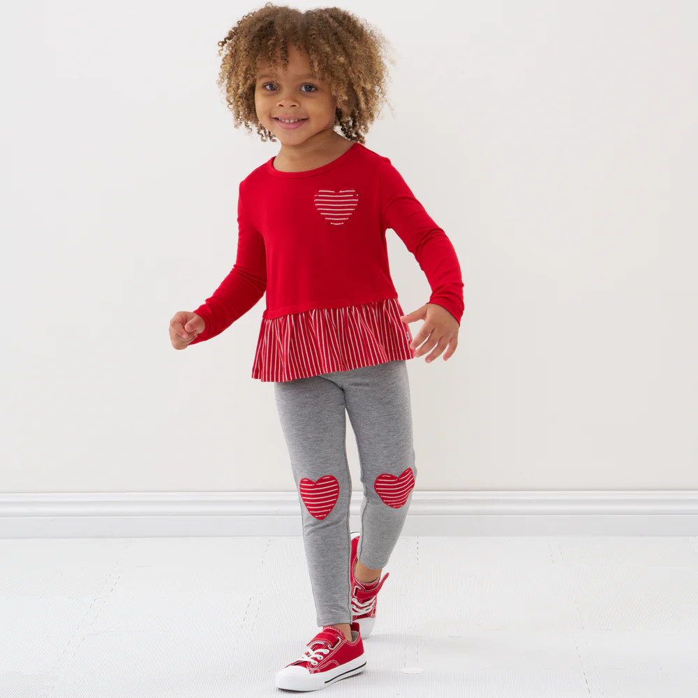 Candy Red Peplum Tee | Little Sleepies