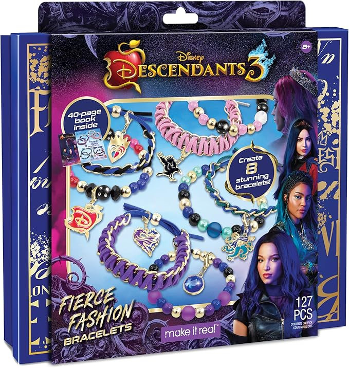 Make It Real Disney Descendants 3 Fierce Fashion Jewelry Kit - DIY Bead & Charm Bracelet Making S... | Amazon (US)