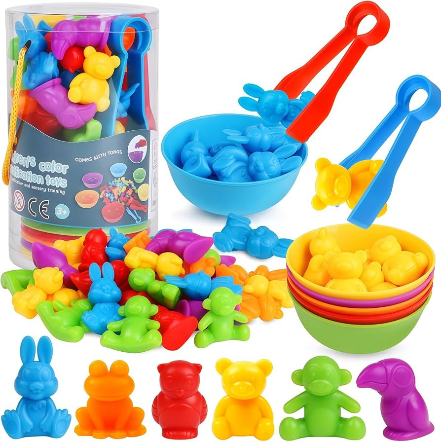 Counting Animals Color Sorting Matching Games with Sorting Bowls Montessori Sensory Early Educati... | Amazon (US)