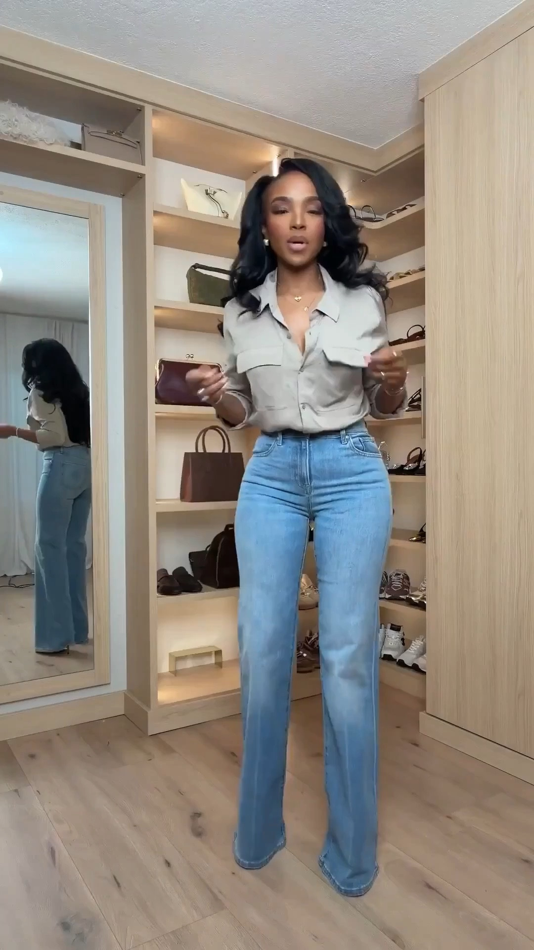 Scroll to shop this effortless everyday outfit featuring a classic neutral button-down styled with flattering flare denim. Pairing a structured blouse with timeless denim creates a polished but relaxed look that works year-round, making these pieces easy to style multiple ways so the cost per wear continues to drop over time.

Perfect for casual workdays, brunch, errands, travel days, or elevated everyday outfits.

5'4" | 138 lbs | 34D bust | 27" waist | 40" hips

Follow me on Instagram and YouTube @kirasfashionfinds

   

#LTKootd #LTKgrwm #LTKPetite