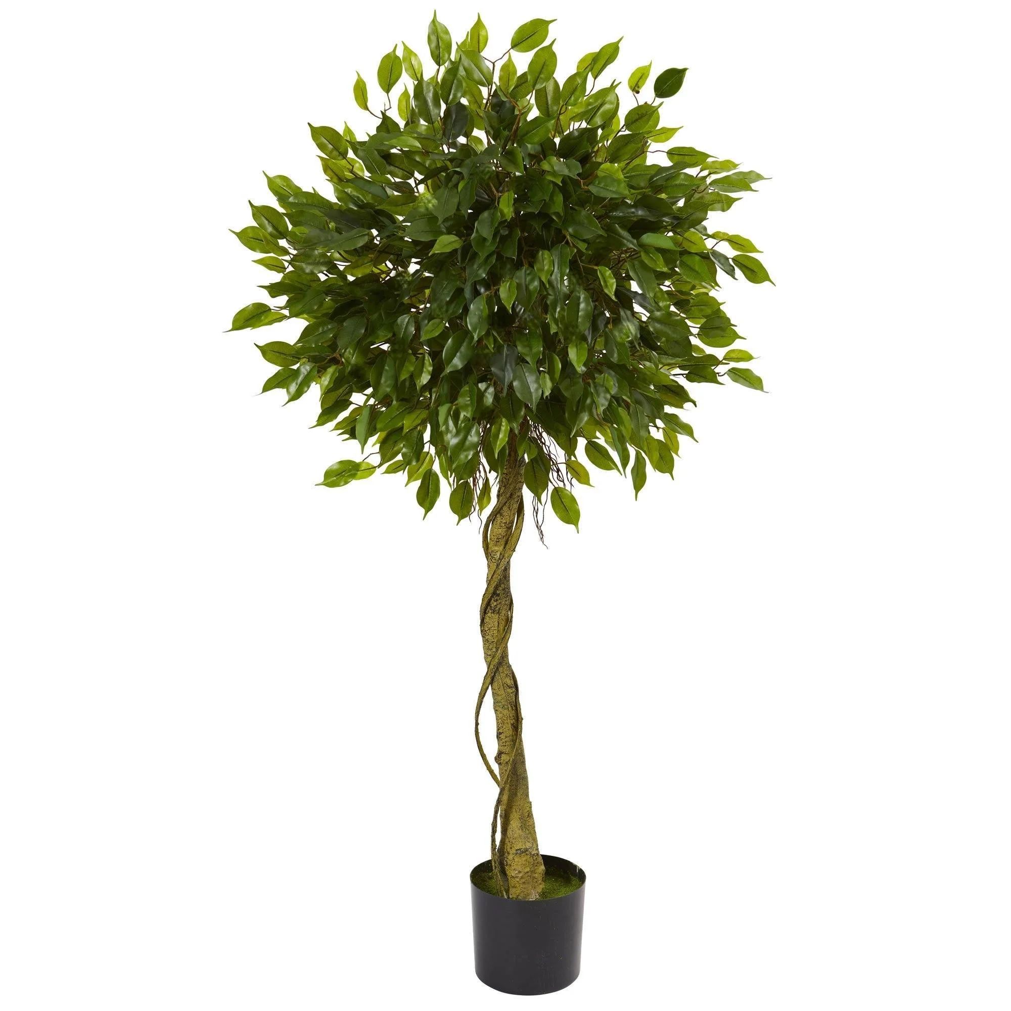 5' Ficus Artificial Topiary Tree UV Resistant (Indoor/Outdoor) | Nearly Natural