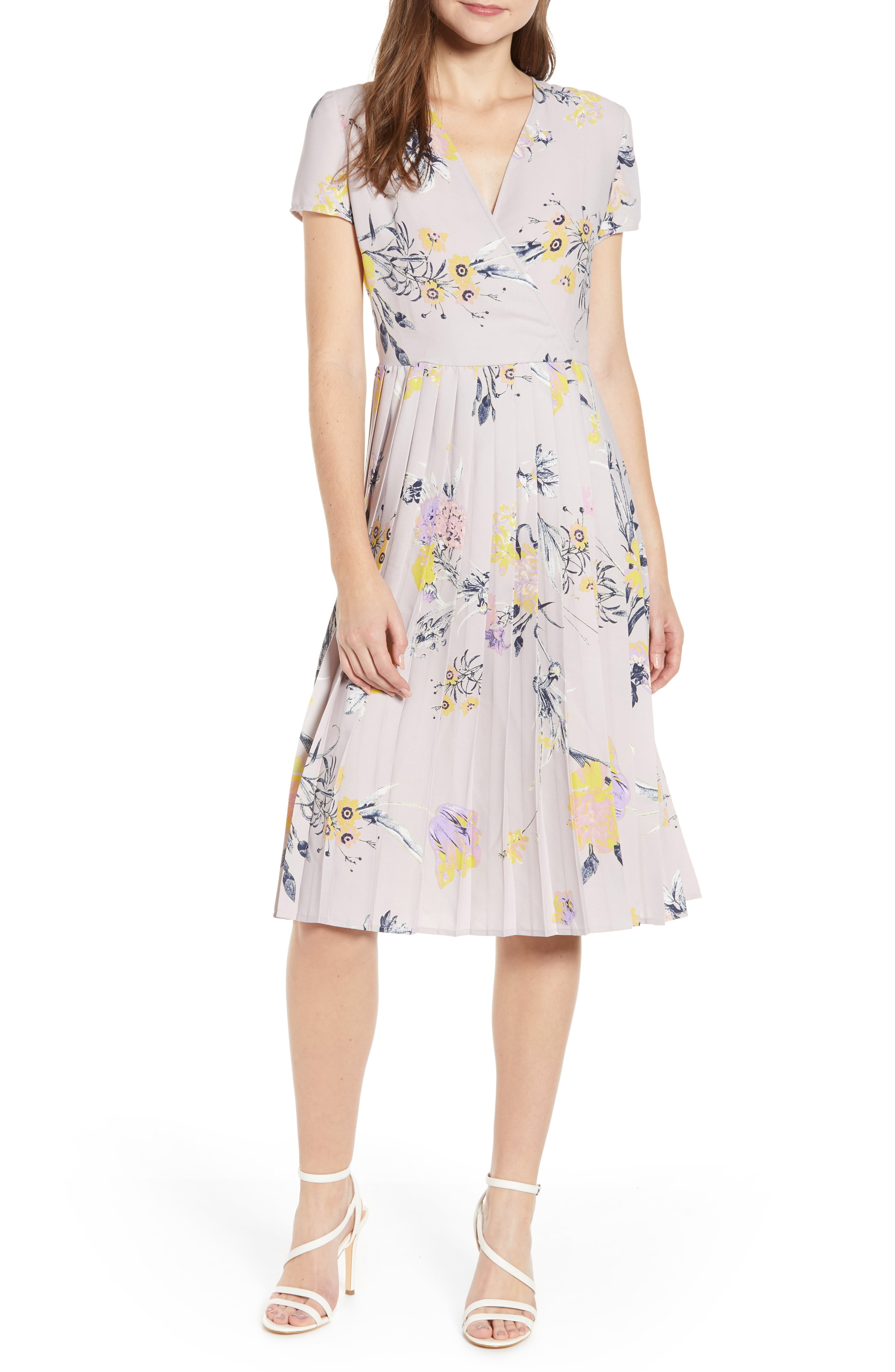 Pleated Surplice Dress | Nordstrom