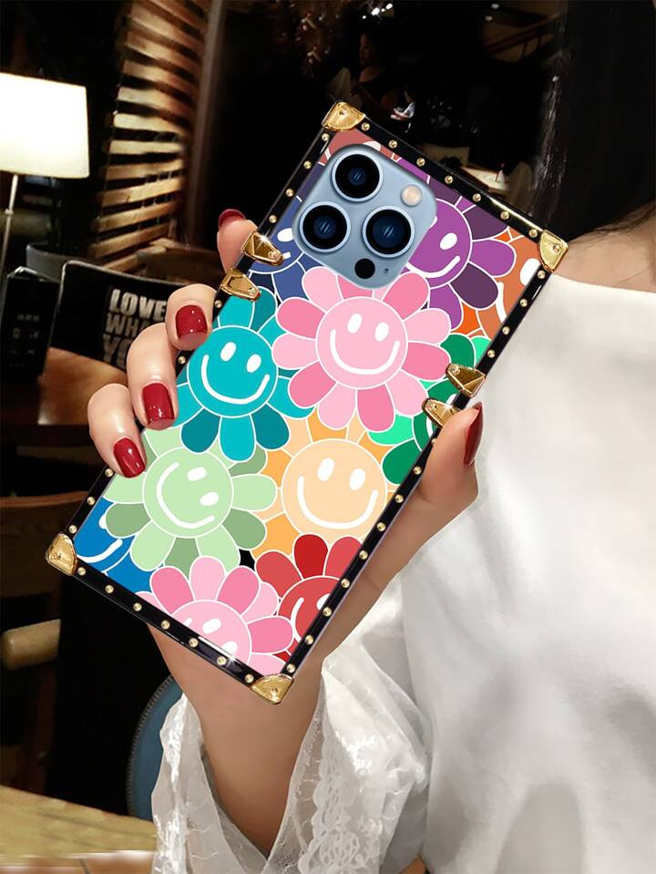 1pc Square Trendy Anti-Drop Fashionable Phone Case For Samsung S23Ultra/IPhone 7P/8Plus/XR/XSMAX/... | SHEIN
