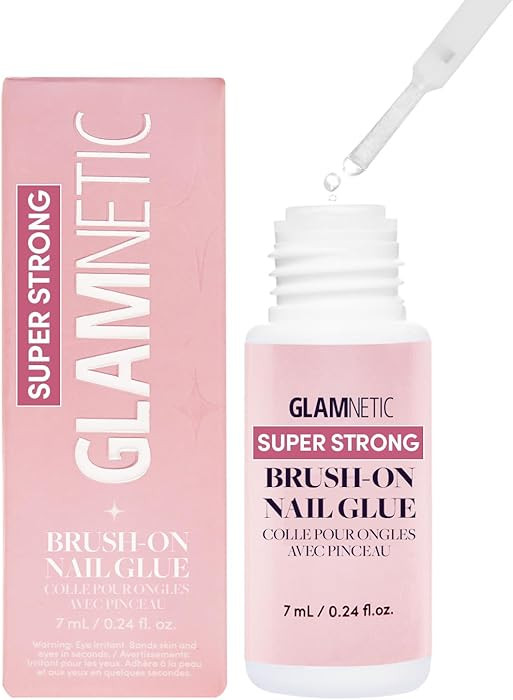 Glamnetic Super Strong Brush On Vegan Nail Glue | Brush Tip Applicator, Mess Free, Travel Friendl... | Amazon (US)