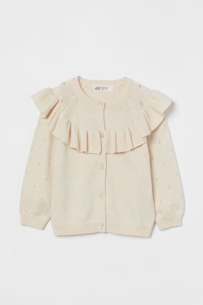 Flounce-trimmed Knit Cardigan | H&M (US + CA)