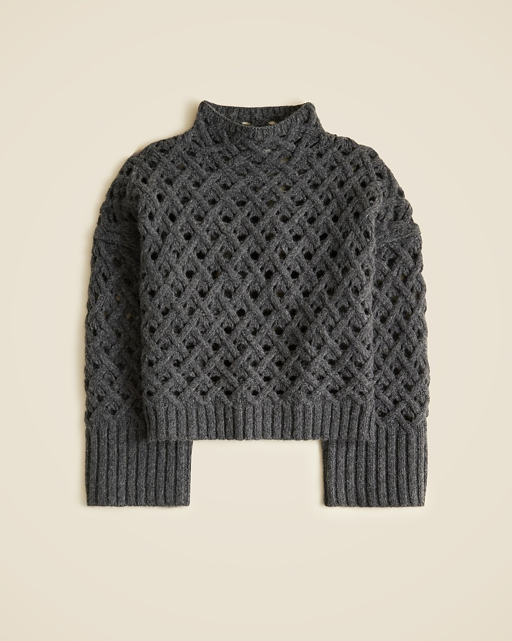 Cross-cable mockneck sweater in wool blend | J. Crew US