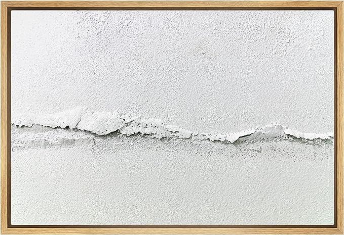 SIGNWIN Framed Canvas Print Wall Art White Grunge Paint Stroke Landscape Abstract Shapes Illustra... | Amazon (US)