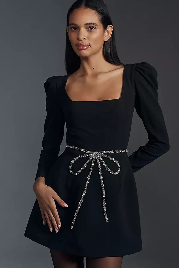 Lila Crystal Bow Mini Dress | Anthropologie (US)