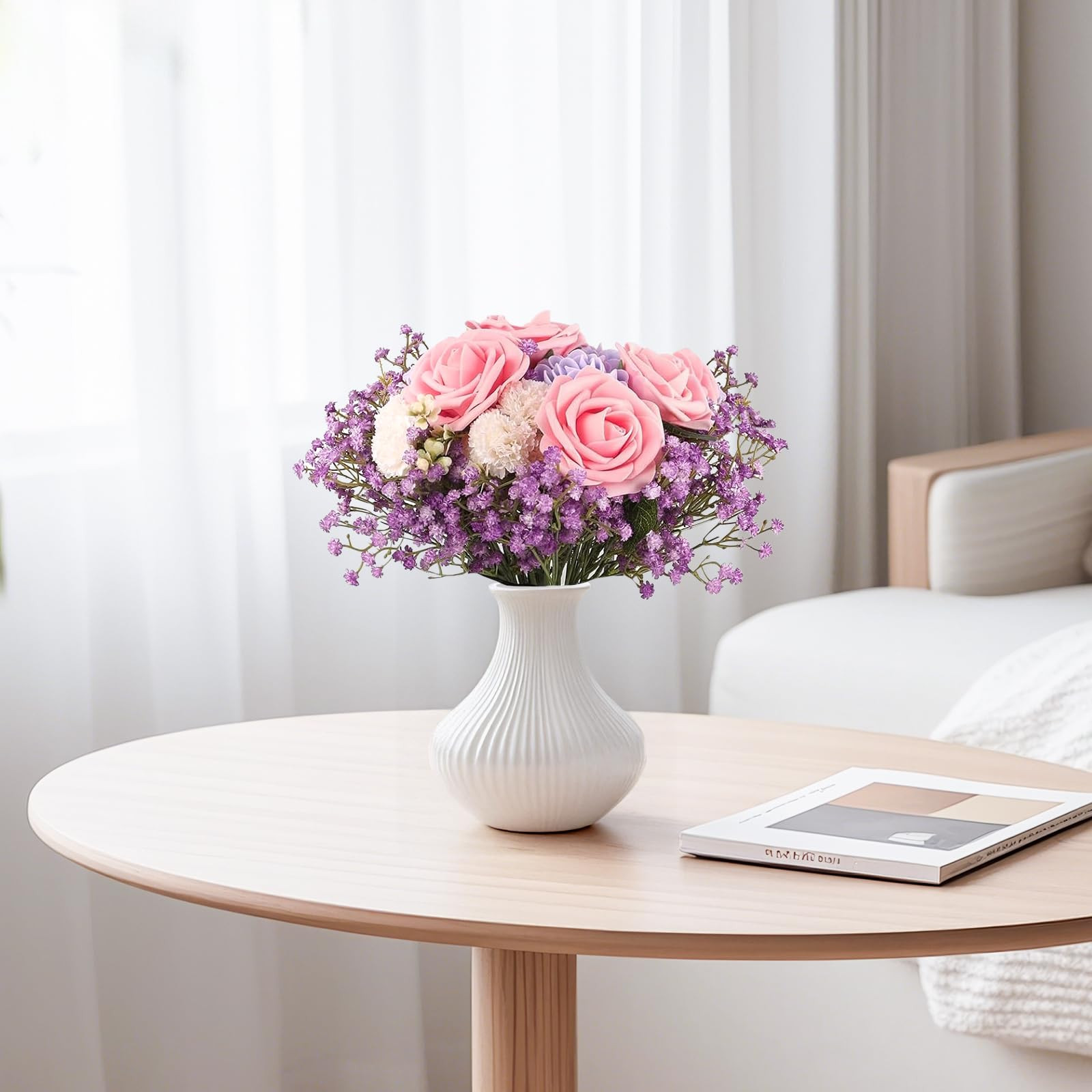 N&T NIETING Babys Breath Artificial Flowers Bulk, 10Pcs Fake Gypsophila Bouquet Flowers Real Touc... | Amazon (US)