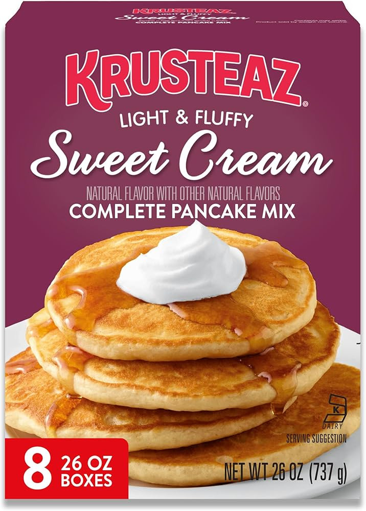 Krusteaz Sweet Cream Pancake and Waffle Mix, Light & Fluffy, 26 oz Boxes (Pack of 8) | Amazon (US)