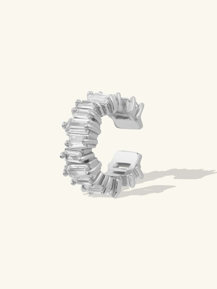 Jagged Baguette Silver 9mm Ear Cuff | Wanderlust + Co | Wanderlust + Co
