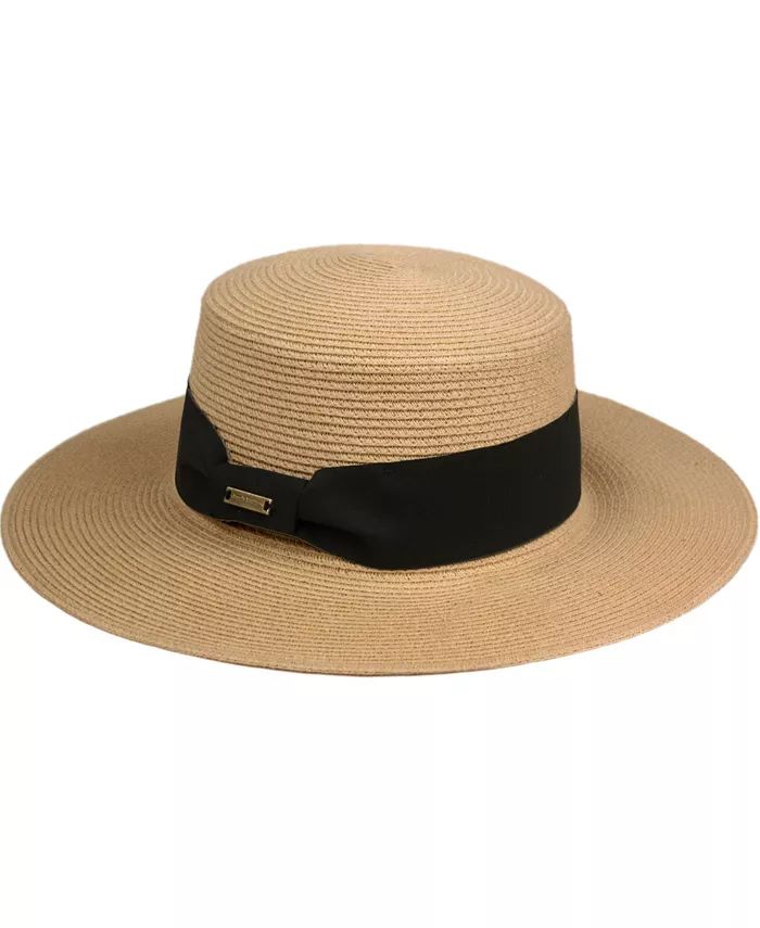 Angela & William Unisex Flat Brim Boater Straw Sun Hat - Macy's | Macy's