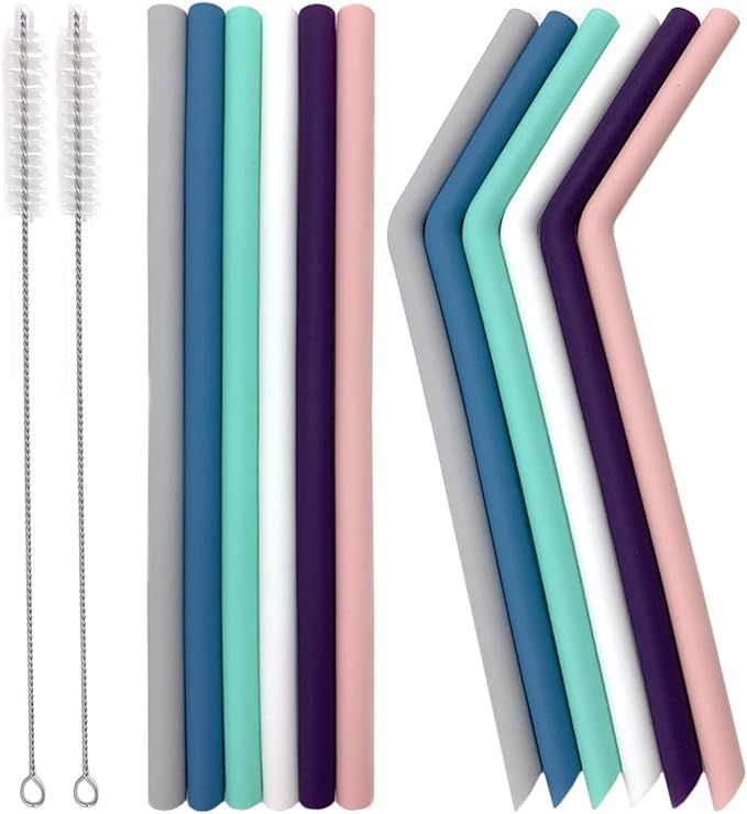 Senneny Set of 12 Silicone Drinking Straws for 30oz and 20oz Tumblers Yeti/Rtic- Reusable Silicon... | Amazon (US)