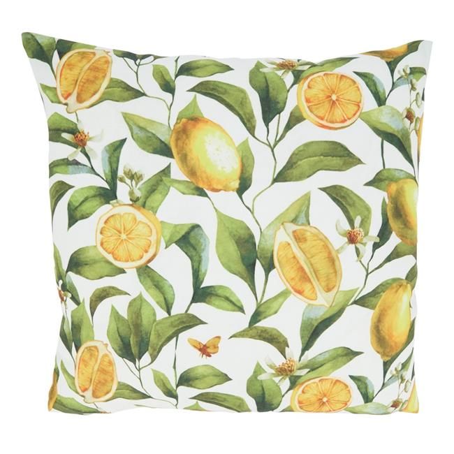 Saro 7014.M18SP 18 in. Lemons Design Outdoor Square Throw Pillow with Poly Filling&#44; Multi Col... | Walmart (US)