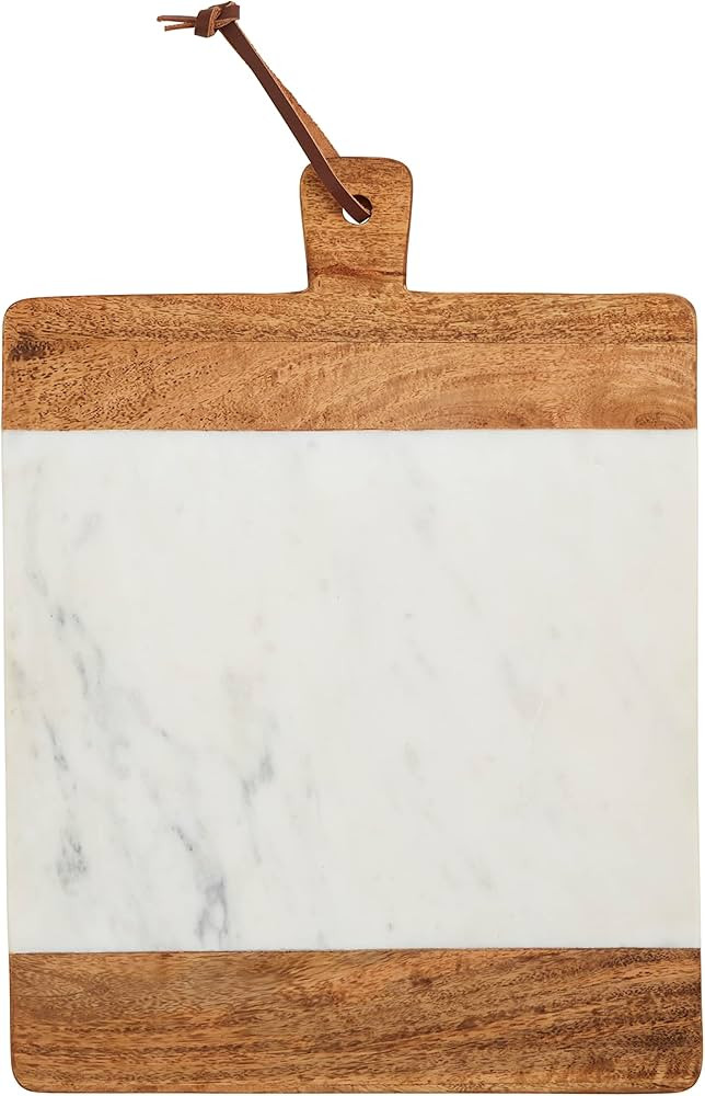 Mud Pie Square Wht Marble Wood Board, 20" X 15" | Amazon (US)
