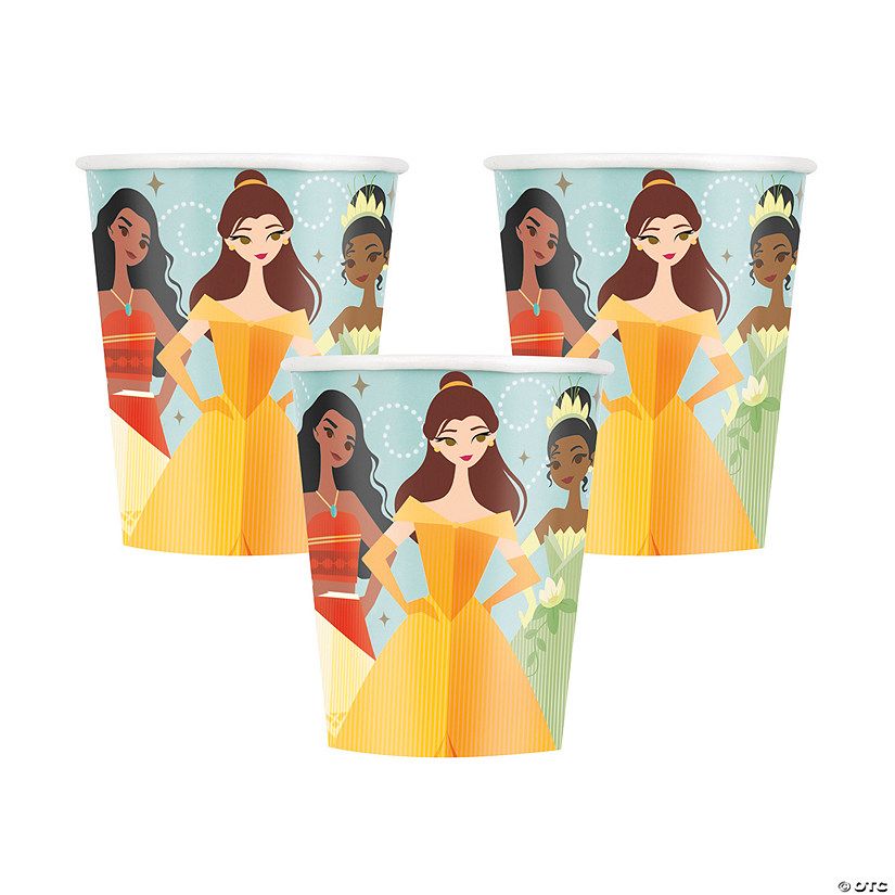 Disney Princess Moana, Belle & Tiana Paper Cups – 8 Ct. | Oriental Trading Company