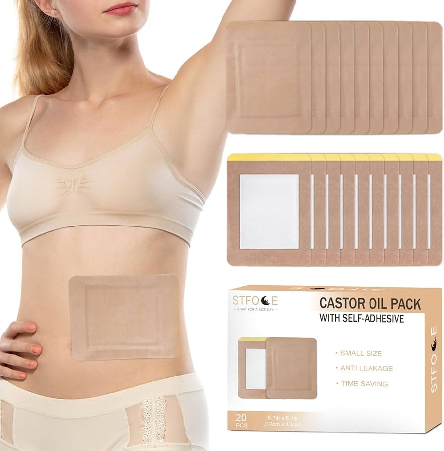 Amazon.com: STFOCE 20pcs Castor Oil Pack Wrap, Castor Oil Pack Wrap Organic Cotton, Organic Casto... | Amazon (US)