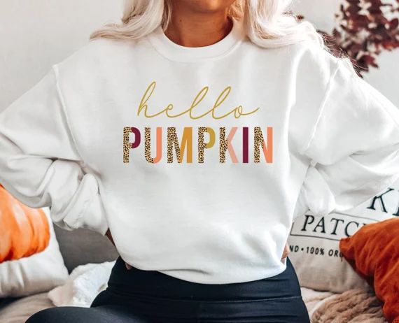 Hello Pumpkin Shirt, Pumpkin Patch Shirt, Womens Fall Tshirts, Matching Shirts, Retro Fall Graphi... | Etsy (US)