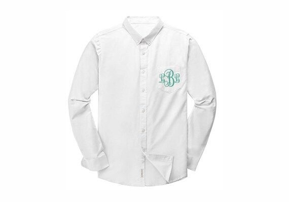 Embroidered Monogrammed Oxford Button Down Shirt ; Personalized Monogram Bridesmaid Shirt ; Embroide | Etsy (US)