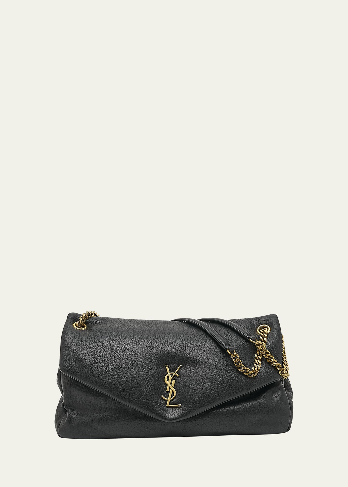 Saint Laurent Calypso Large YSL Shoulder Bag in Leather | Bergdorf Goodman
