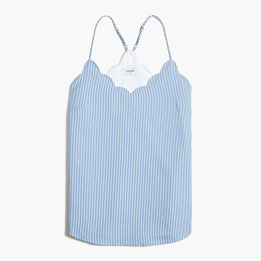 Striped scalloped cami top | J.Crew Factory