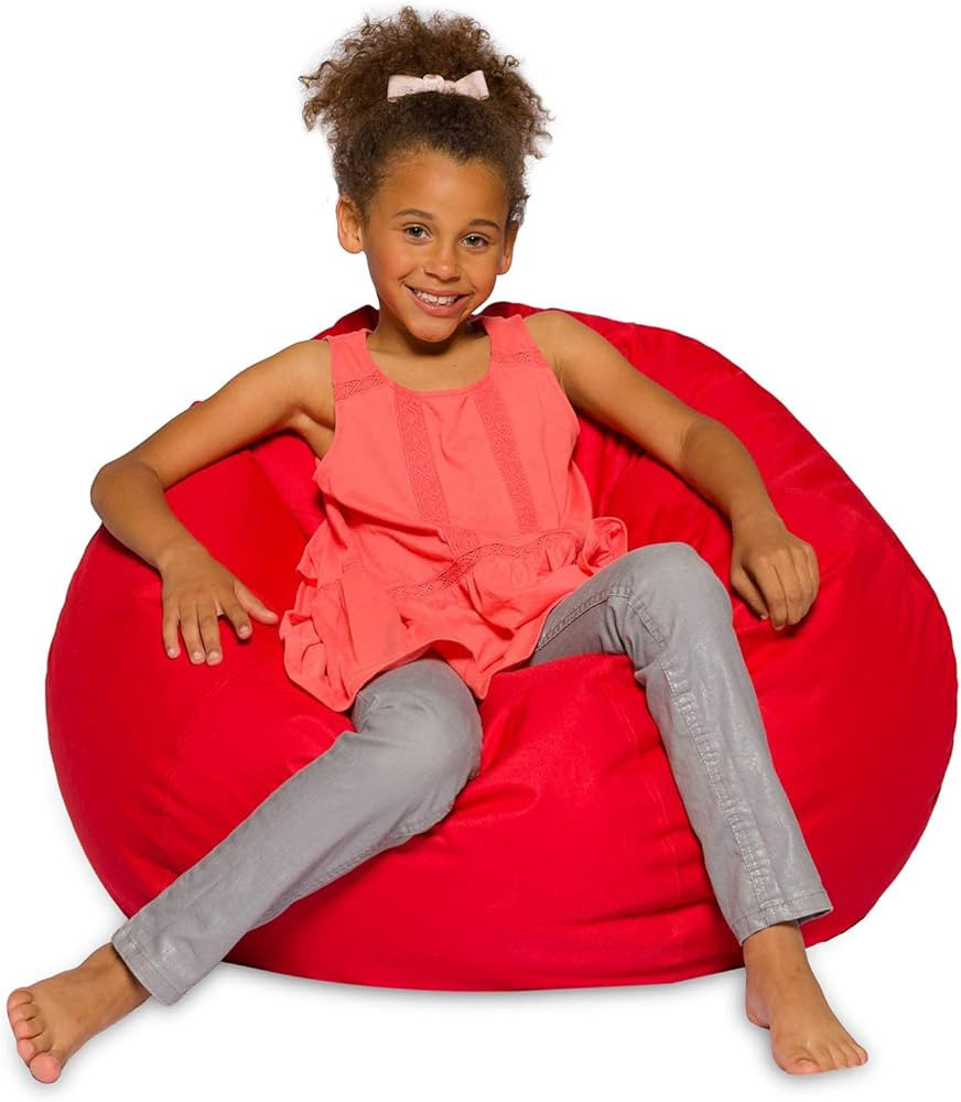 Posh Beanbags Bean Bag Chair, Large-38in, Solid Red | Amazon (US)