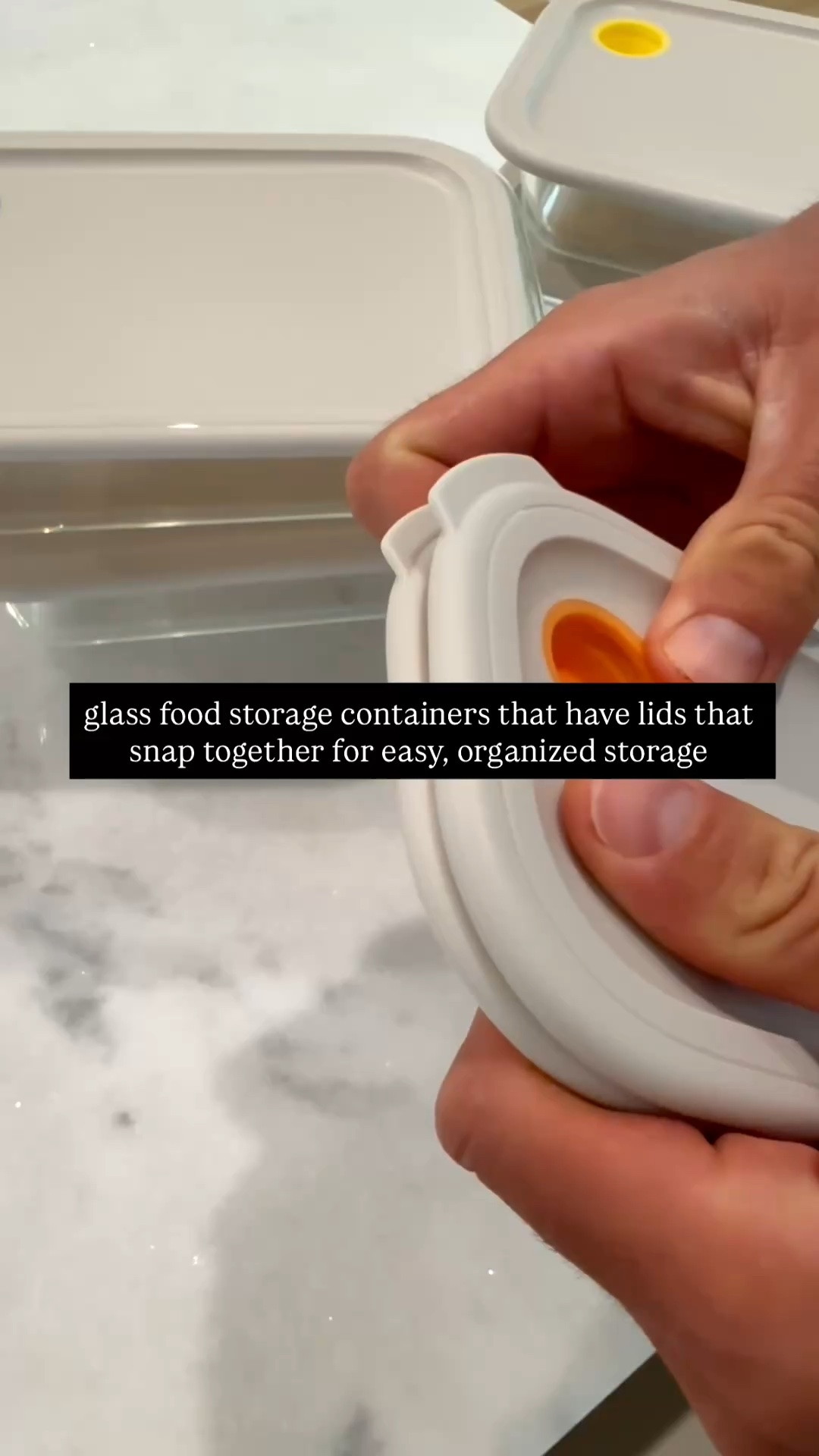 Glass food storage containers with lids that snap together for storage and organizing

#LTKHome
