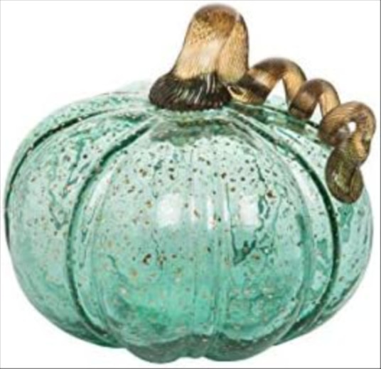 GALLERIE II Seaglass Blue Pumpkin Large Halloween Fall ...