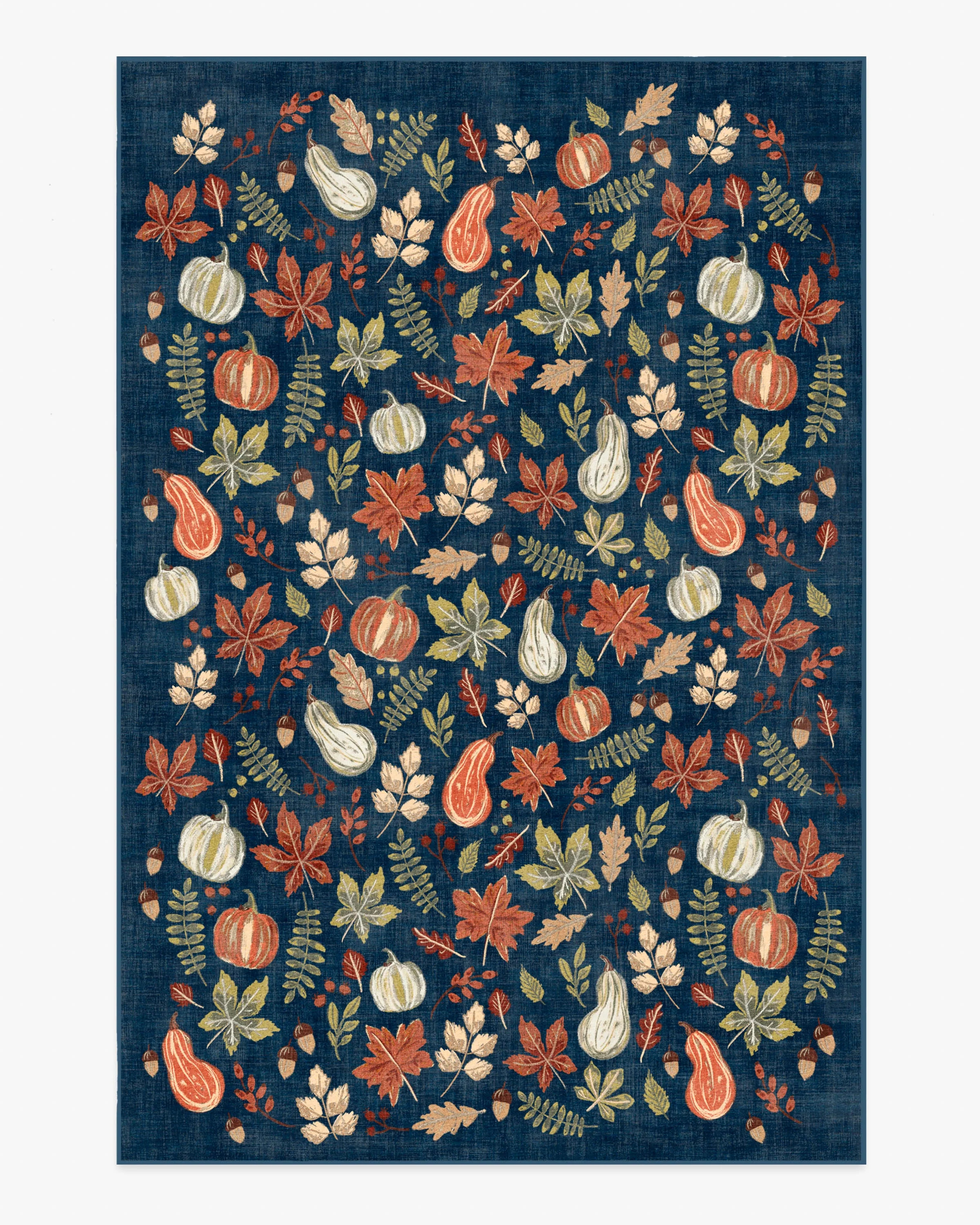 Autumn Harvest Blue Flatwoven Rug | Ruggable US | Ruggable