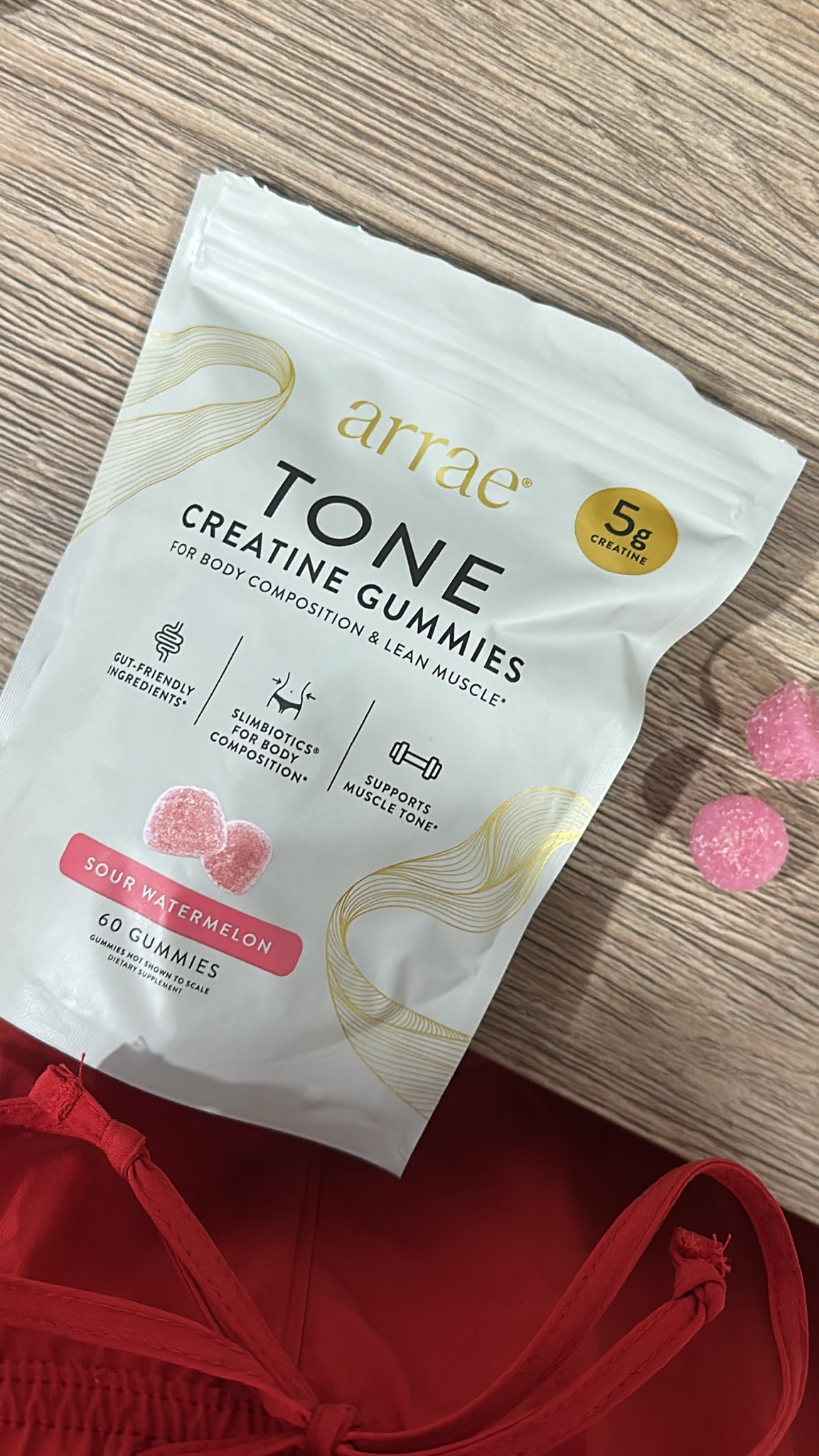 @Arrae code SLOANE. Tone Creatine Gummies
Get toned, lean and defined with creatine gummies designed for women (no bulk or bloating)
Achieve full-body tone from glutes to abs & arms
Build lean muscle while supporting fat loss
Perform better during workouts and get results faster
Recover faster and reduce muscle soreness
Easy to fit into your routine, delicious and effective
@Arrae

#LTKfitnessgoals #LTKfoodie #LTKActive