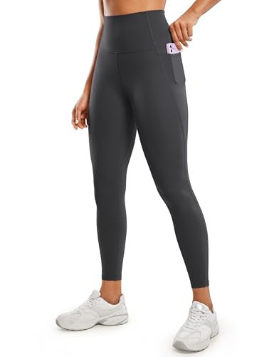 CRZ YOGA Womens Butterluxe Workout Leggings 25 Inches - High Waisted Gym Yoga Pants with Pockets Buttery Soft Mysterious Grey X-Large | Amazon (US)