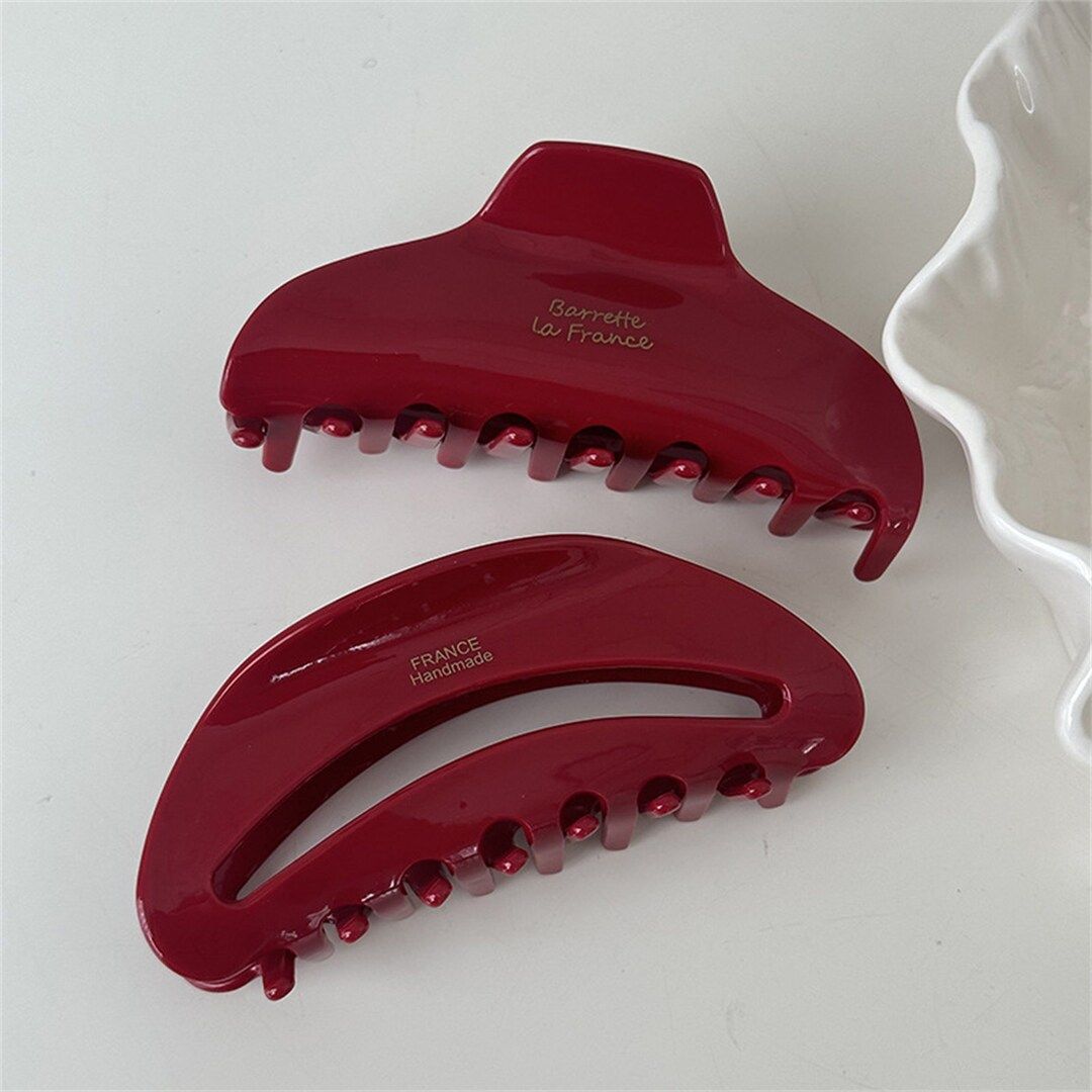 1 pak rode acetaat haarklauw, Franse haarclipklauw, haarclip voor dik haar, designer haarclip, ke... | Etsy (NL)