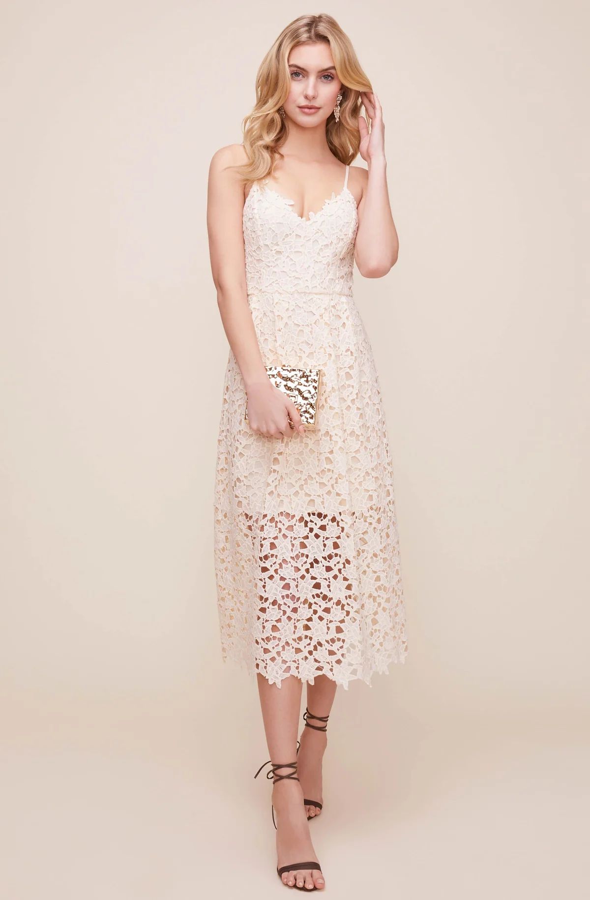 Lace A Line Midi Dress | ASTR The Label (US)