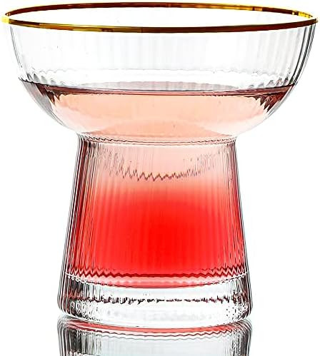 Lysenn Stemless Margarita Glasses Set of 2 - Elegant Vertical Stripes Cocktail Glasses – Premiu... | Amazon (US)