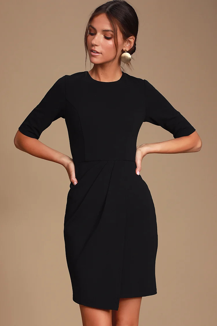 Westwood Black Half Sleeve Sheath Dress | Lulus (US)