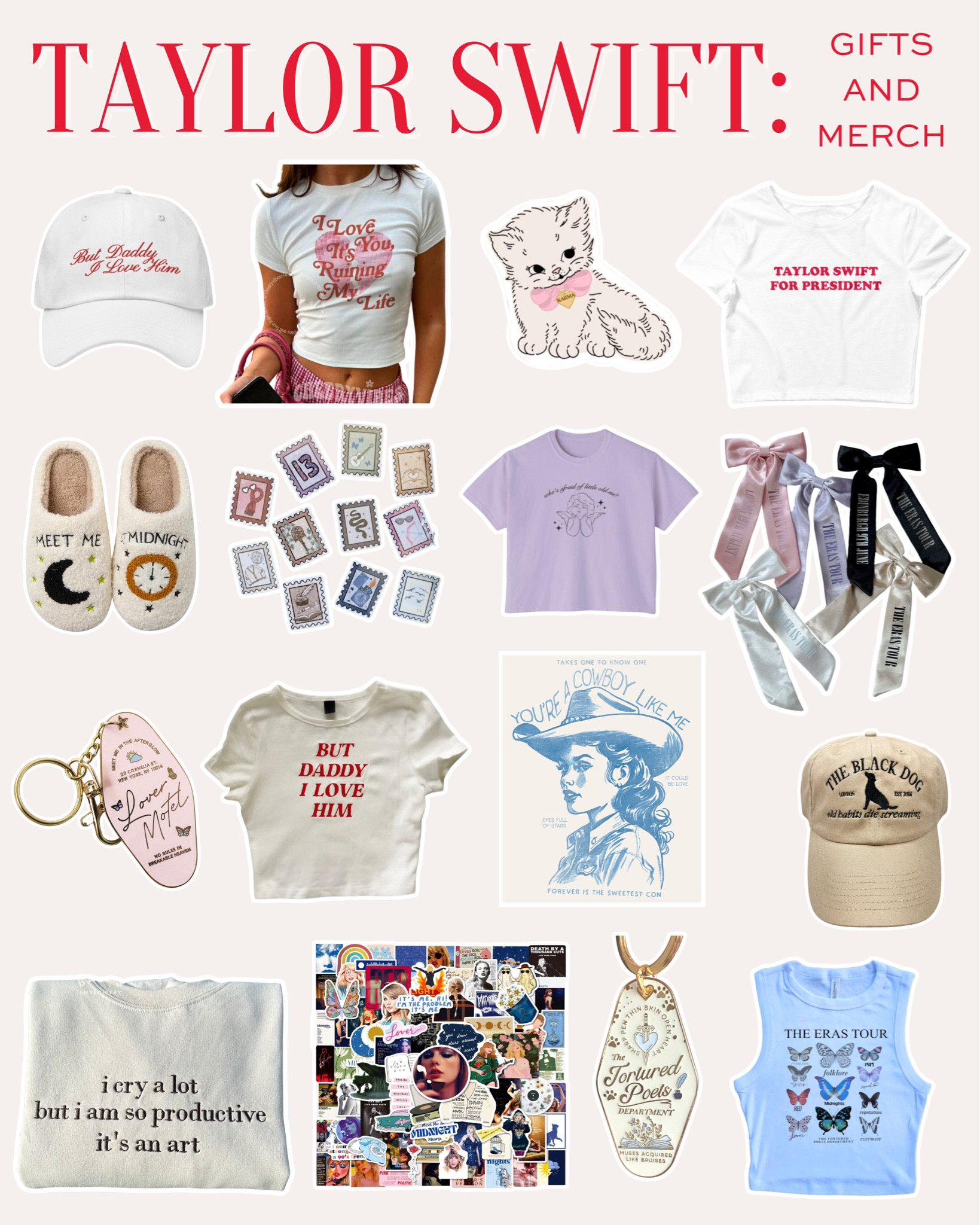 Taylor swift merch & gifts!

Taylor swift amazon finds, Taylor swift finds, Taylor swift decor, Taylor swift accessories, Taylor swift baseball hat, Taylor swift hat, Taylor swift baby tee, Taylor swift tshirt, Taylor swift stickers, Taylor swift keychain, cute Taylor swift finds, Taylor swift Etsy finds, Taylor swift gift ideas, Taylor swift concert outfit ideas, Taylor swift merch, cute Taylor swift merch, Taylor swift party, Taylor swift party inspo

#LTKstyletip #LTKSeasonal #LTKparties