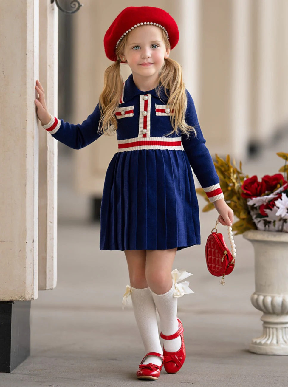 Ready and Preppy Knit Sweater Dress | Mia Belle Girls