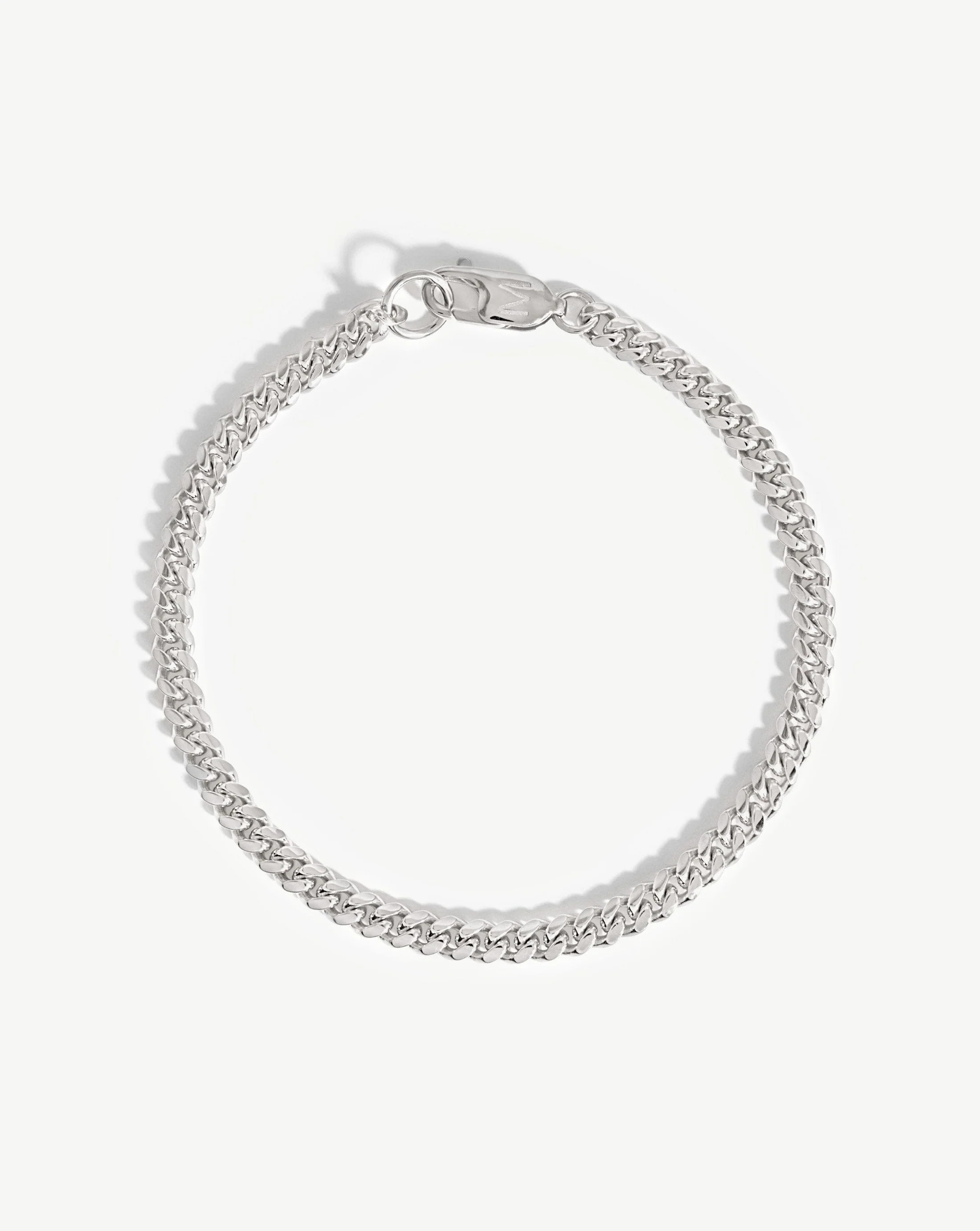 Round Curb Silver Chain Bracelet | Missoma UK | Missoma UK